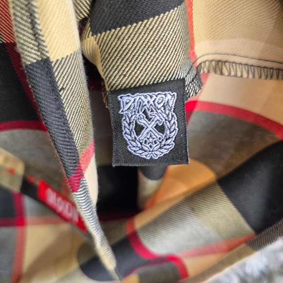 Dixxon Flannel Snap-On Limited Edition Plaid Button Up Shirt Mens XL Tan Black - Picture 4 of 8